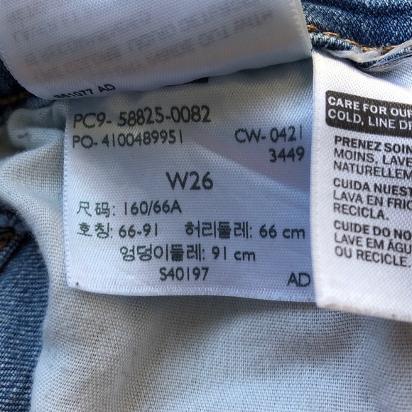 Levi’s 724 High Rise Straight Crop Raw Hem Distressed Jeans - Picture 7 of 8